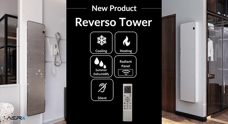 Csendes fan coil hőszivattyúhoz Reverso Tower